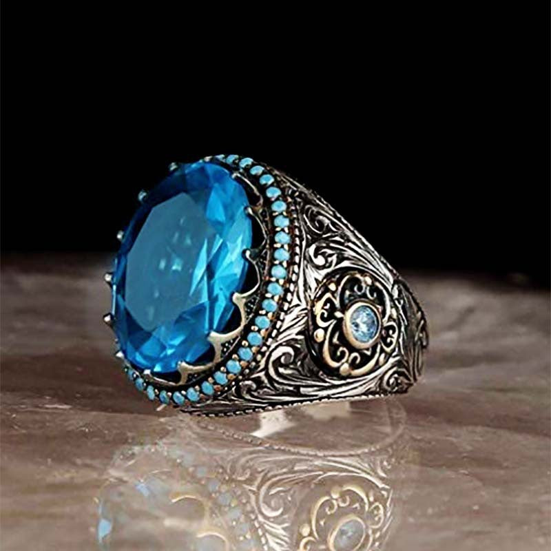 Wholesale Alloy Turquoise Men Ring